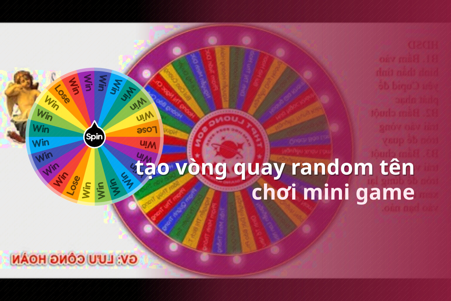 tạo vòng quay random tên chơi mini game