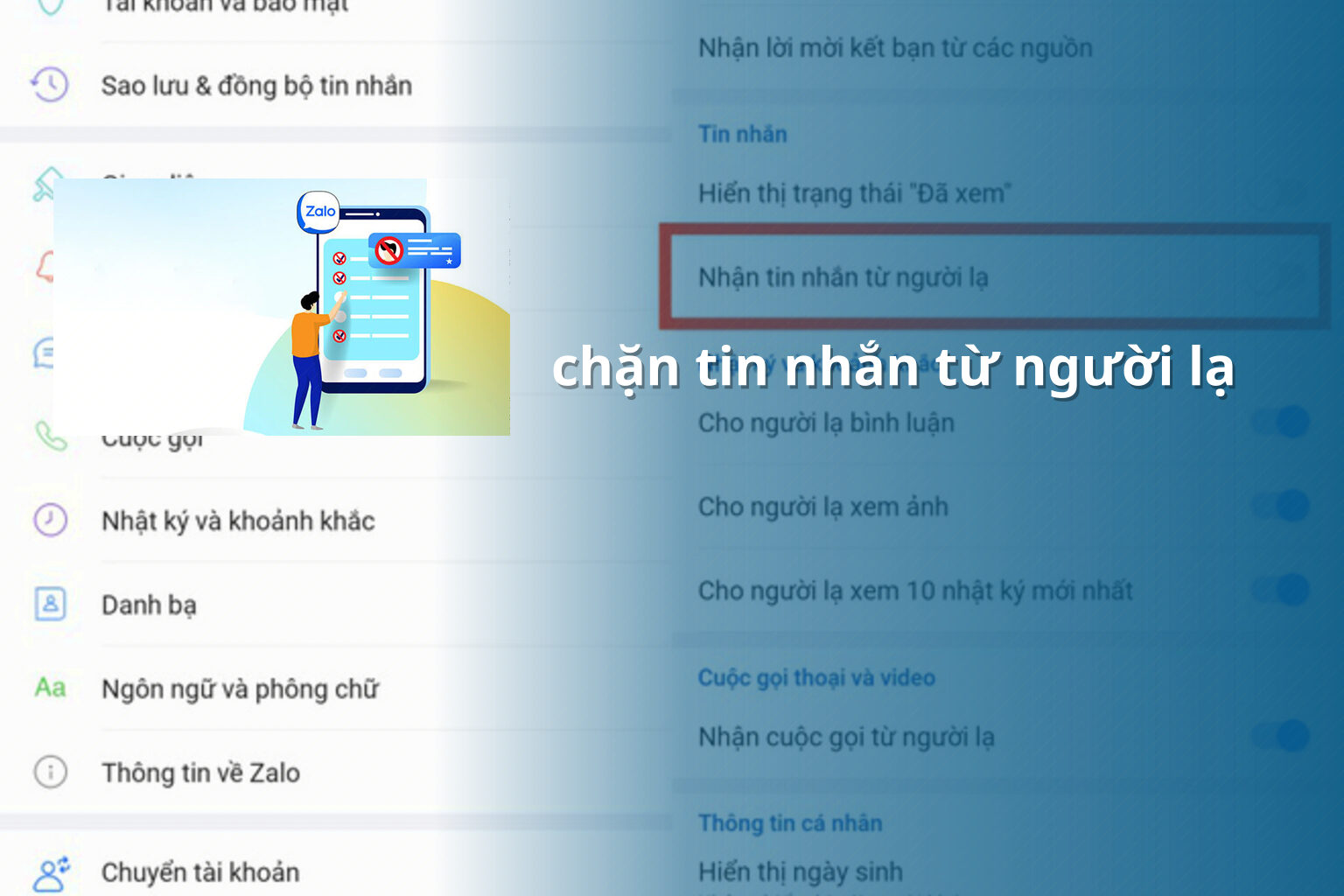chặn tin nhắn từ người lạ - community
