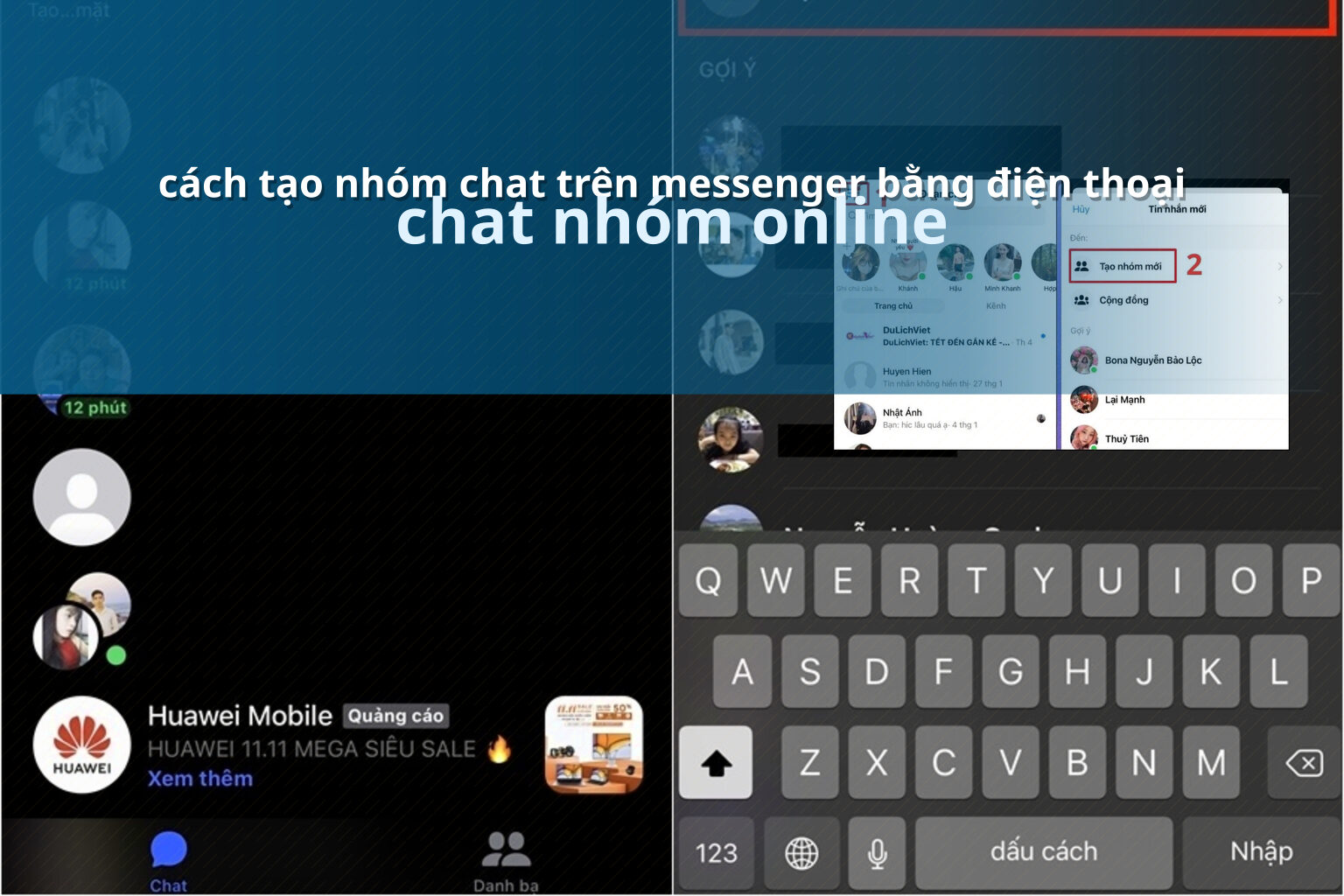 cách tạo nhóm chat trên messenger bằng điện thoại chat nhóm online