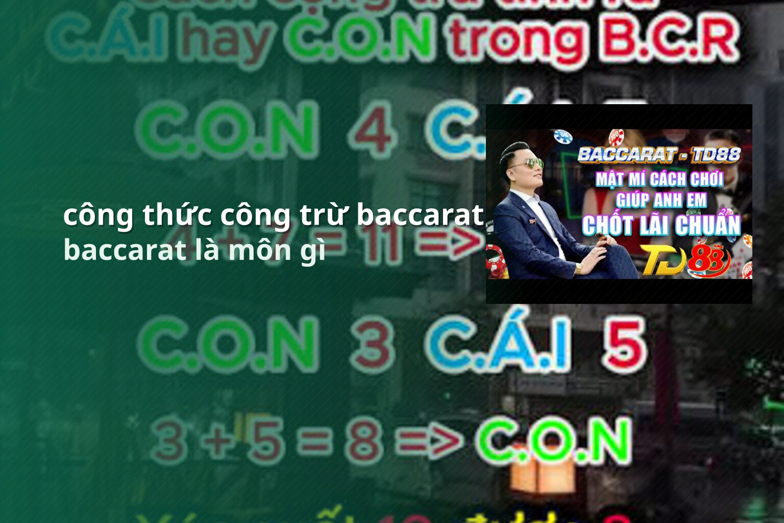 công thức công trừ baccarat baccarat là môn gì