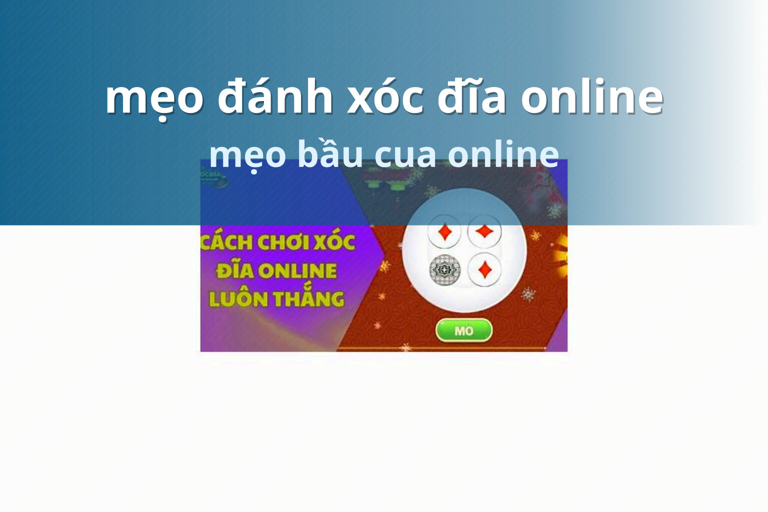 mẹo đánh xóc đĩa online - gaming_research