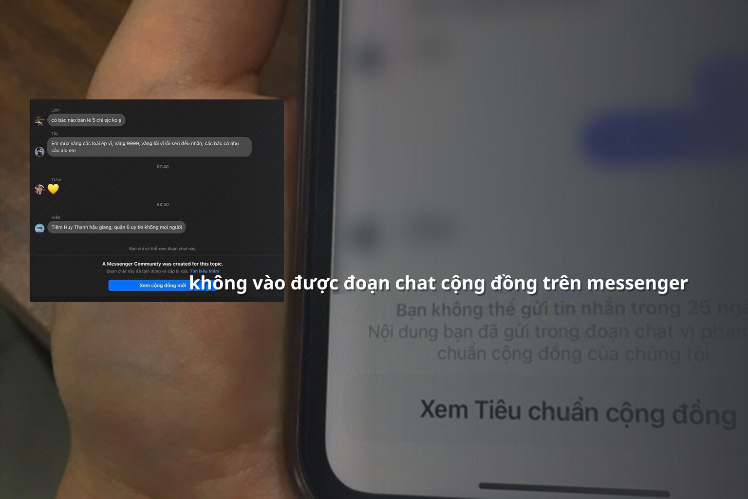 không vào được đoạn chat cộng đồng trên messenger - community