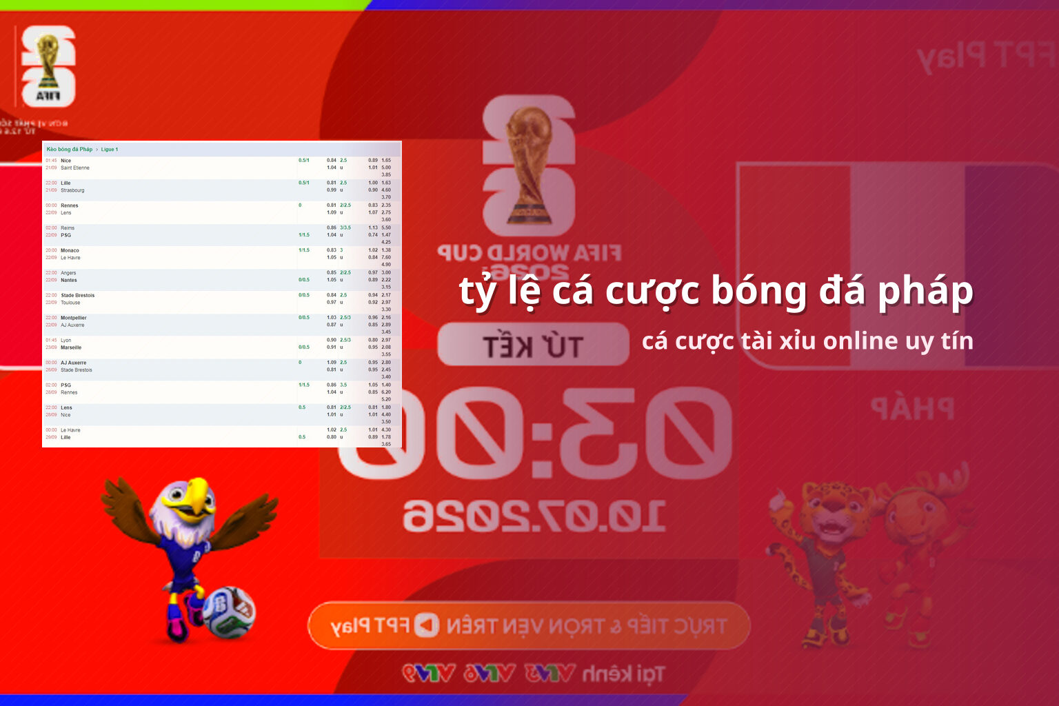 tỷ lệ cá cược bóng đá pháp cá cược tài xỉu online uy tín