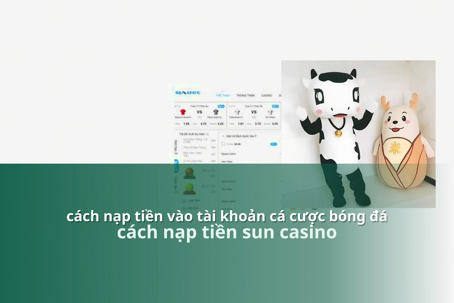 cách nạp tiền vào tài khoản cá cược bóng đá cách nạp tiền sun casino