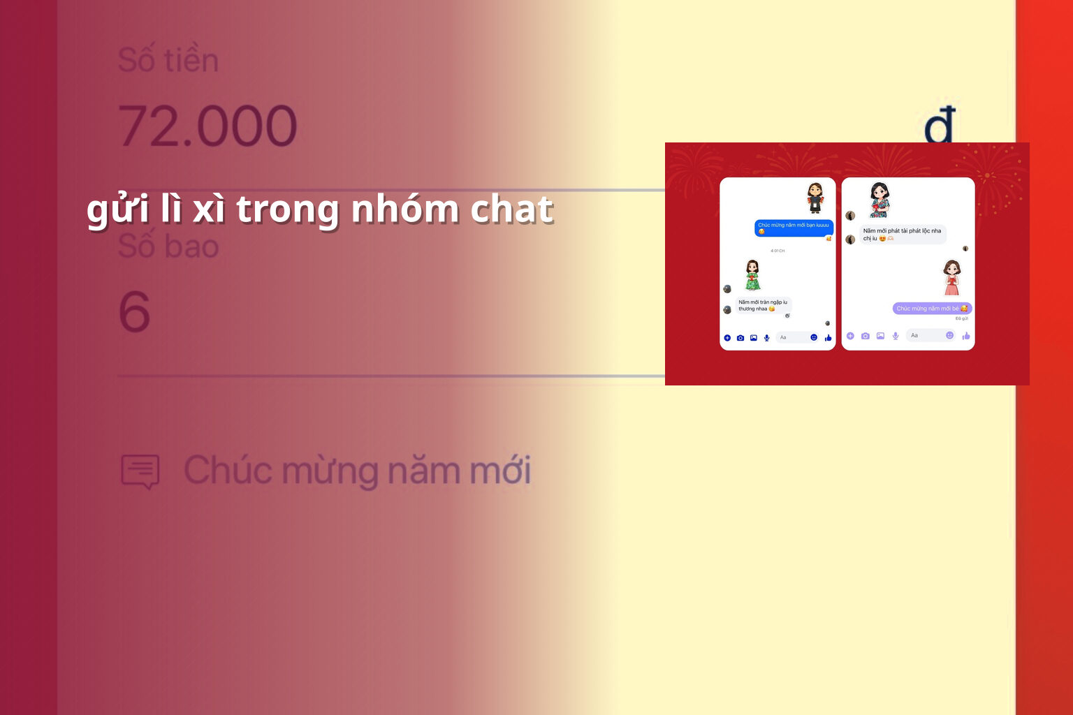 gửi lì xì trong nhóm chat - Lì xì trực tuyến trong cộng đồng