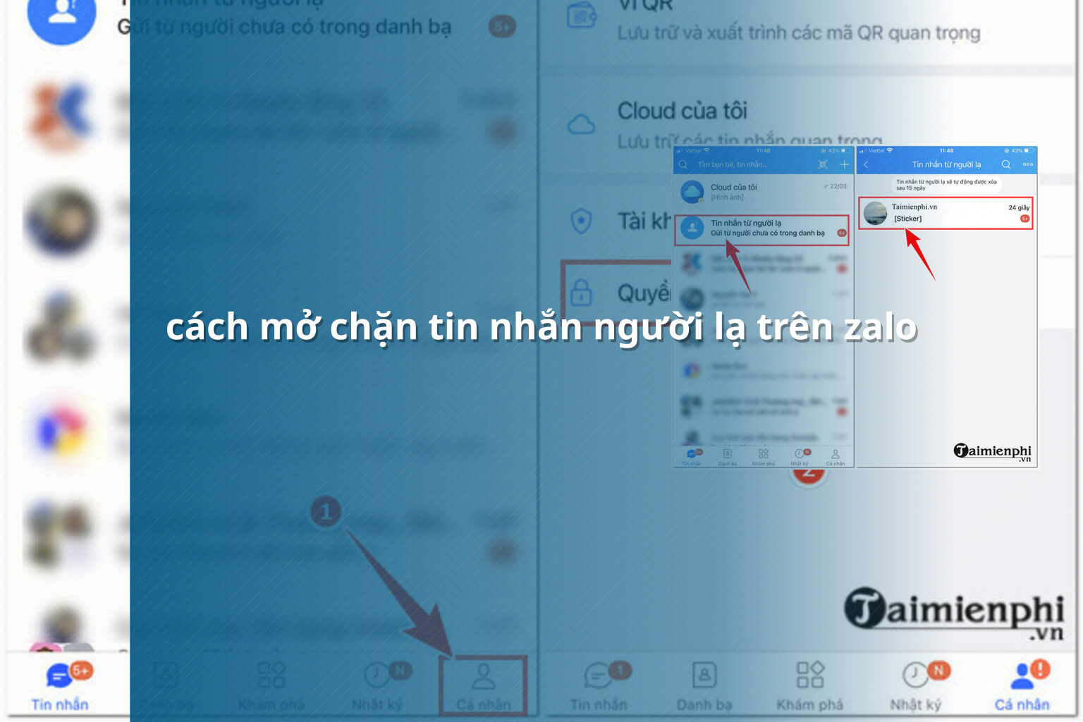 cách mở chặn tin nhắn người lạ trên zalo - community
