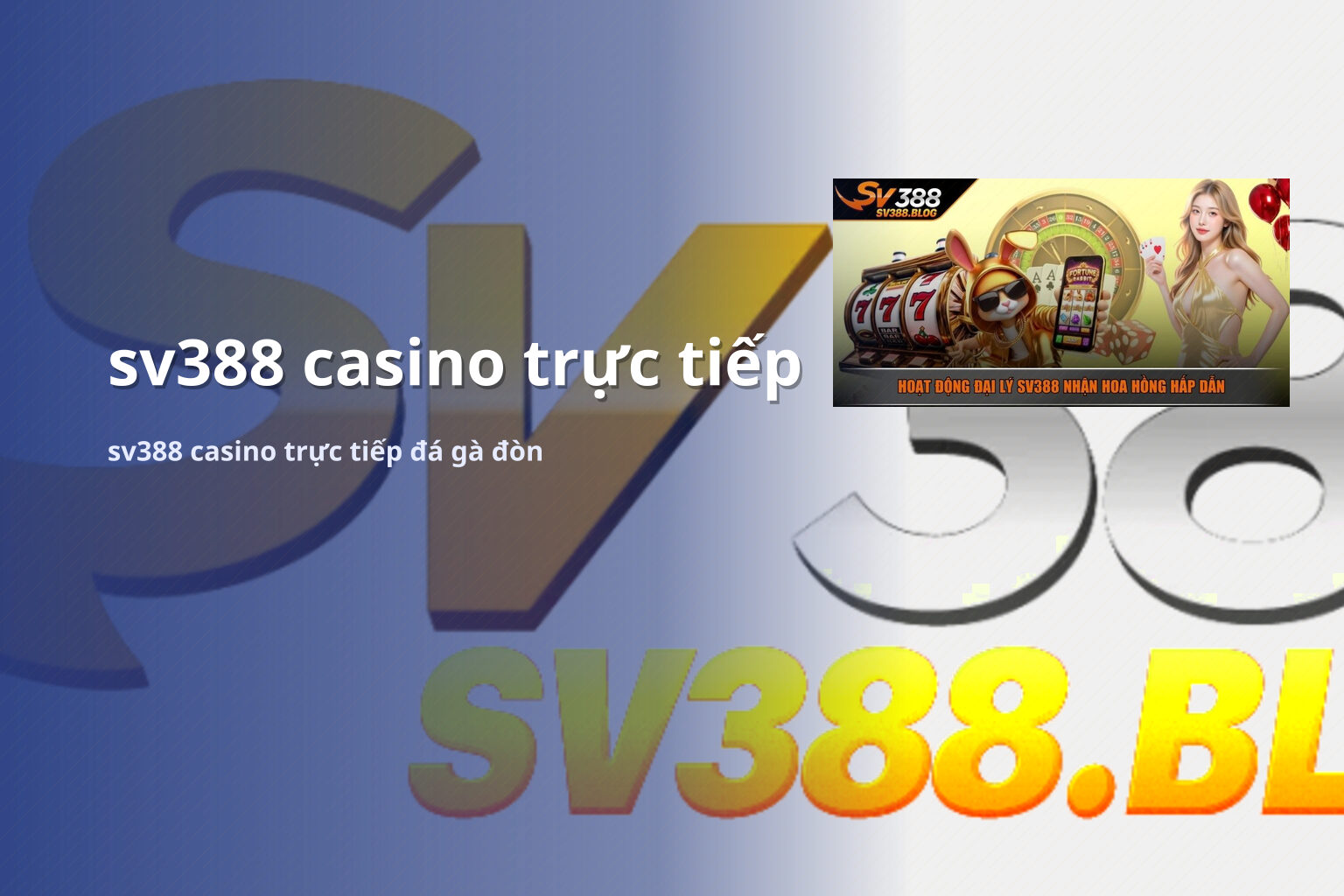 sv388 casino trực tiếp sv388 casino trực tiếp đá gà đòn