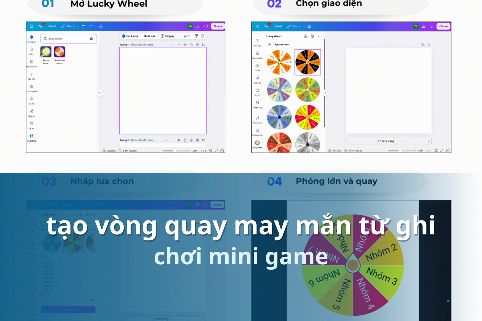 tạo vòng quay may mắn từ ghi chơi mini game