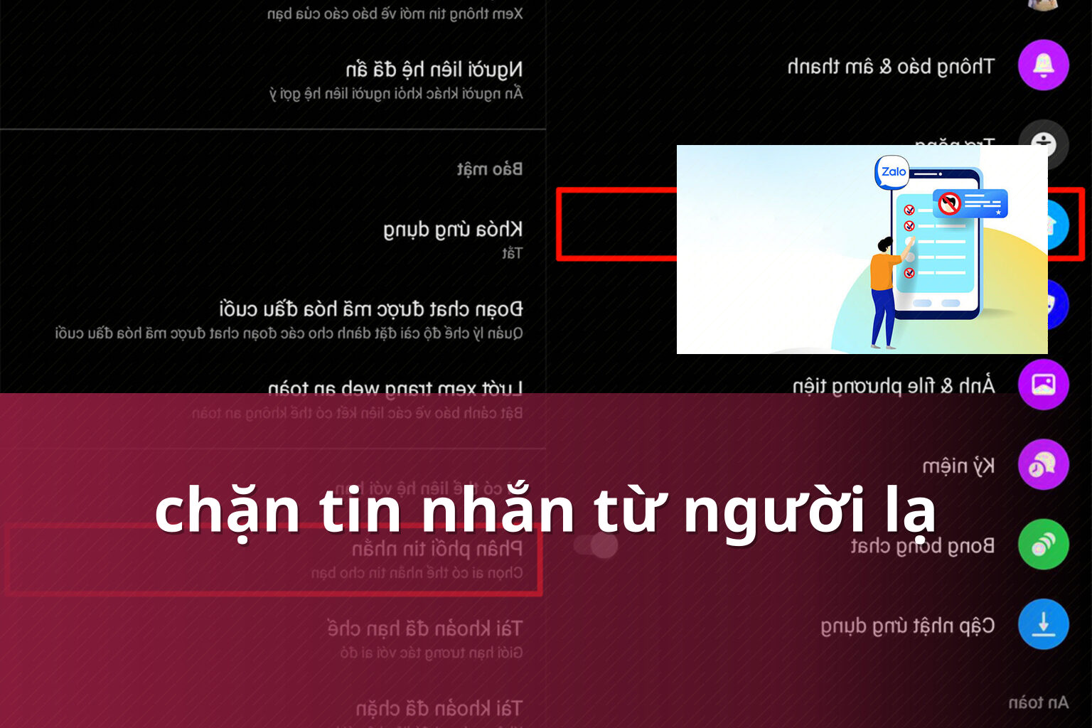 chặn tin nhắn từ người lạ - community